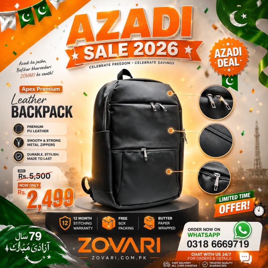 🇵🇰 AZADI SALE 2026 – Apex Premium Leather Backpack Sirf Rs. 2,499
