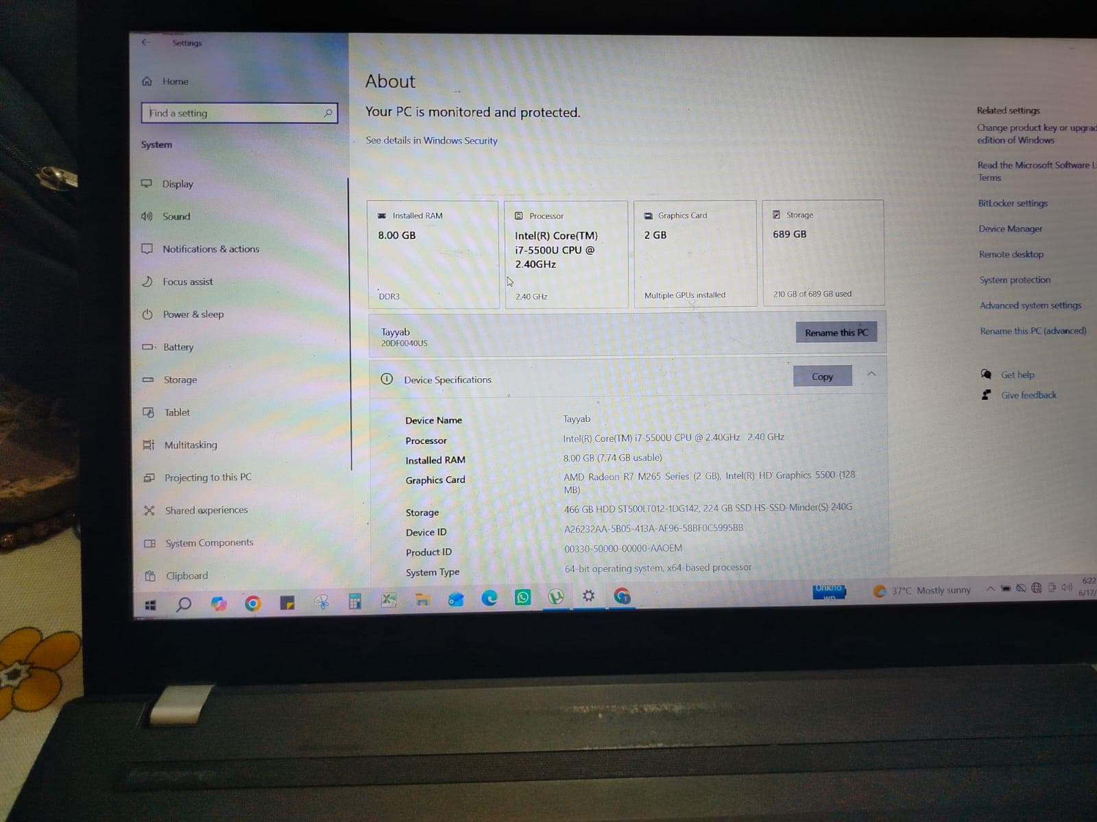 Lenovo E550 i7 5th generation