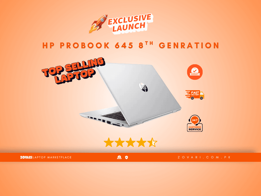HP ProBook 645 Ryzen 3 Pro 2300 (equ: i5 8th) Laptop Price in Pakistan – 8GB RAM 256GB SSD FHD Display Best for YouTube Automation & Office Work